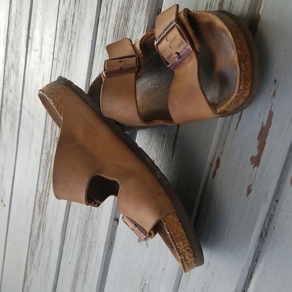 Birkenstock Arizona Sandals 39 8.5 Tan Leather